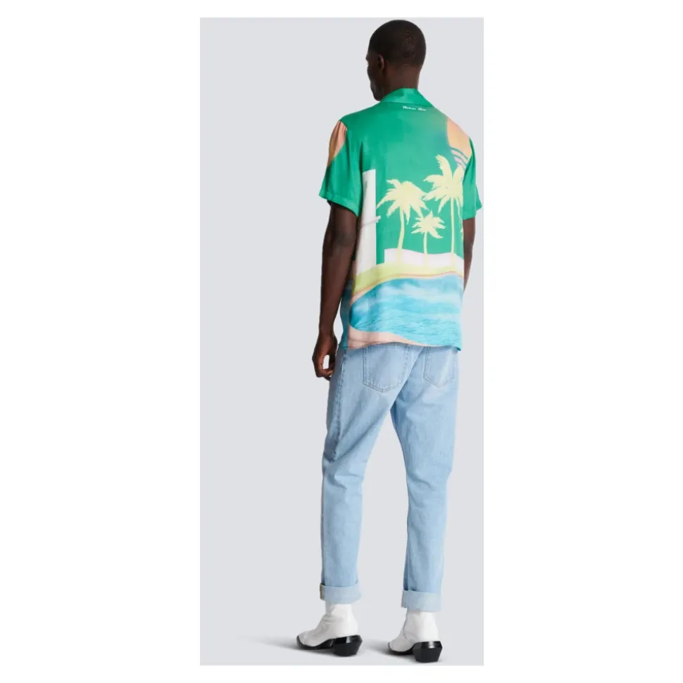 Palm Tree Print Pyjama Shirt