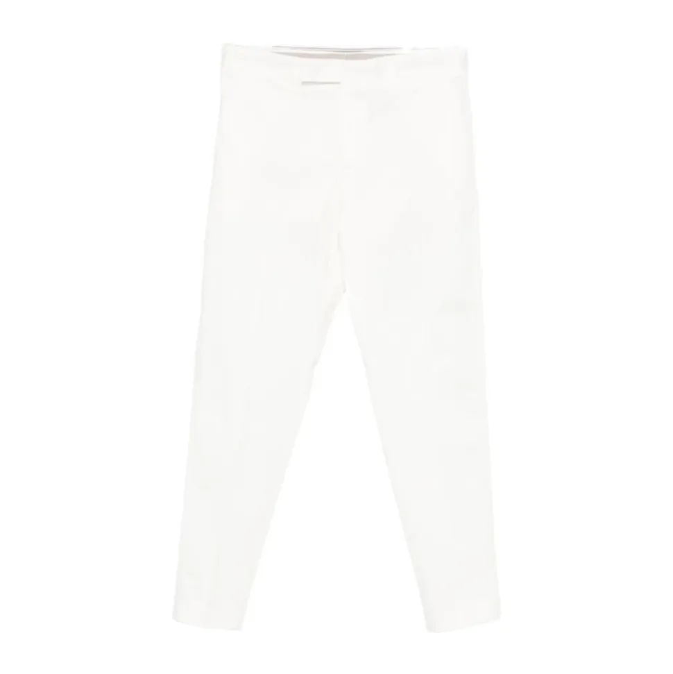 Pantalon met rechte pijpen en plooi