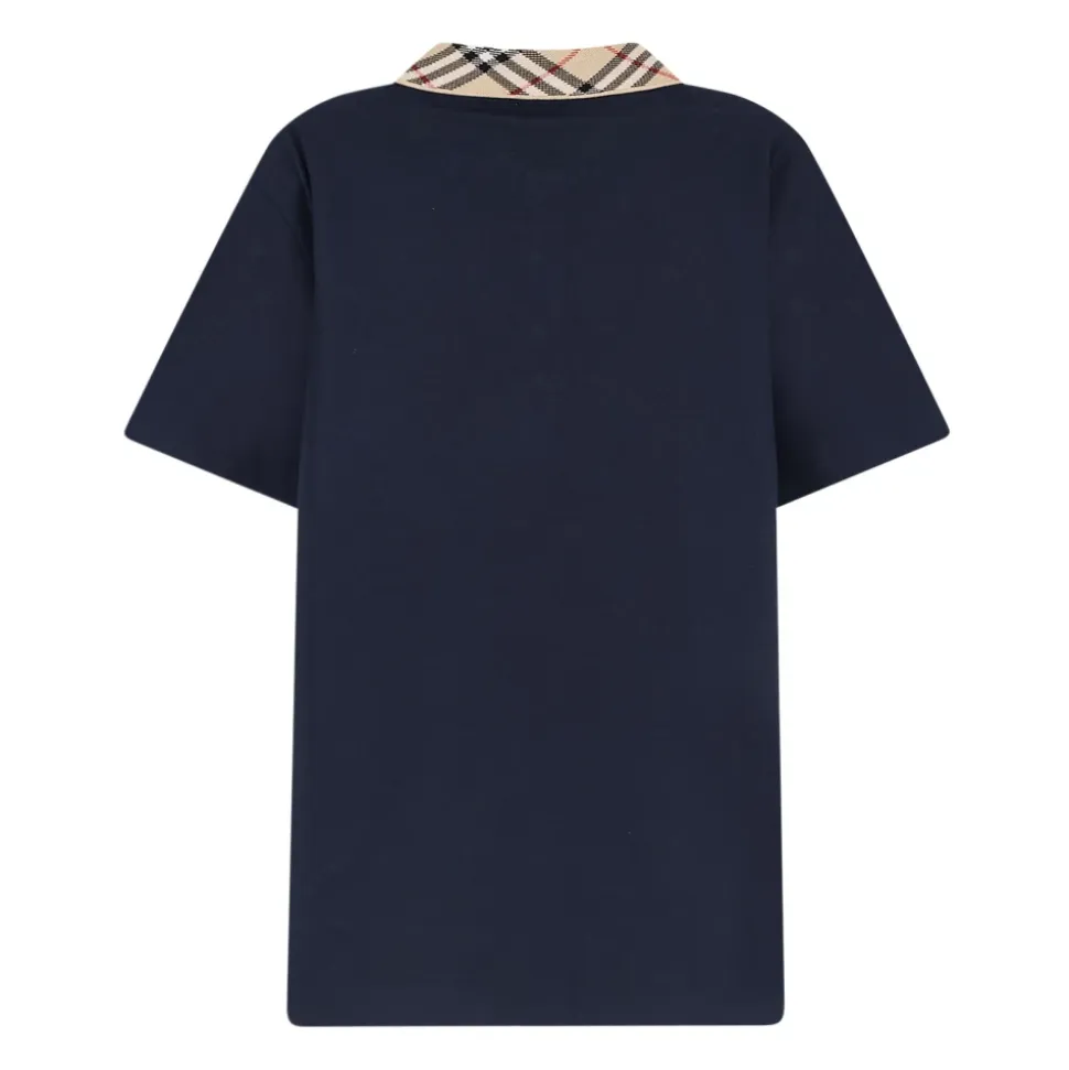 Polo shirt van katoenpiqué met ruitkraag