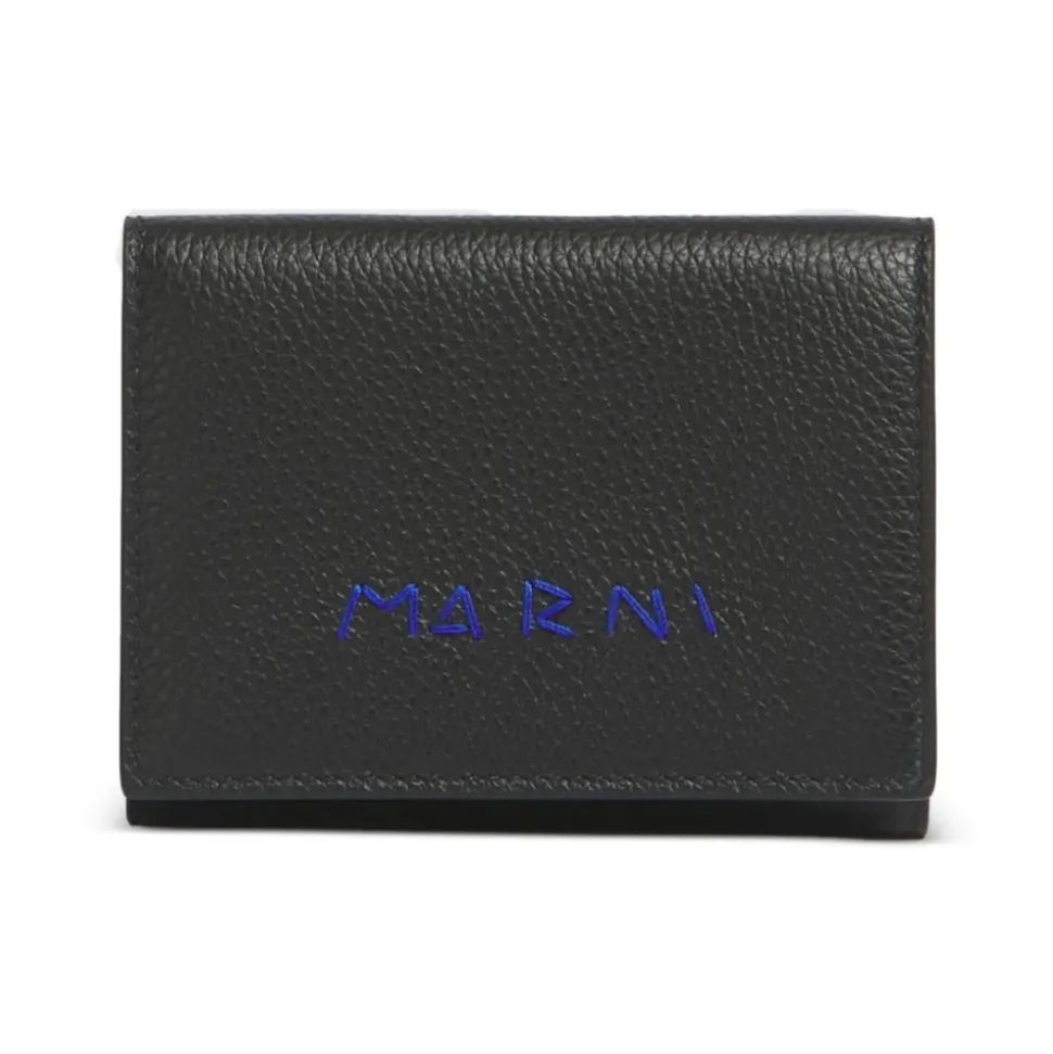 Portemonnee met drievoudige stiksels en logo
