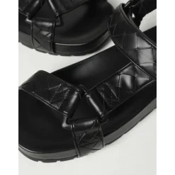 Quilted leren sandalen