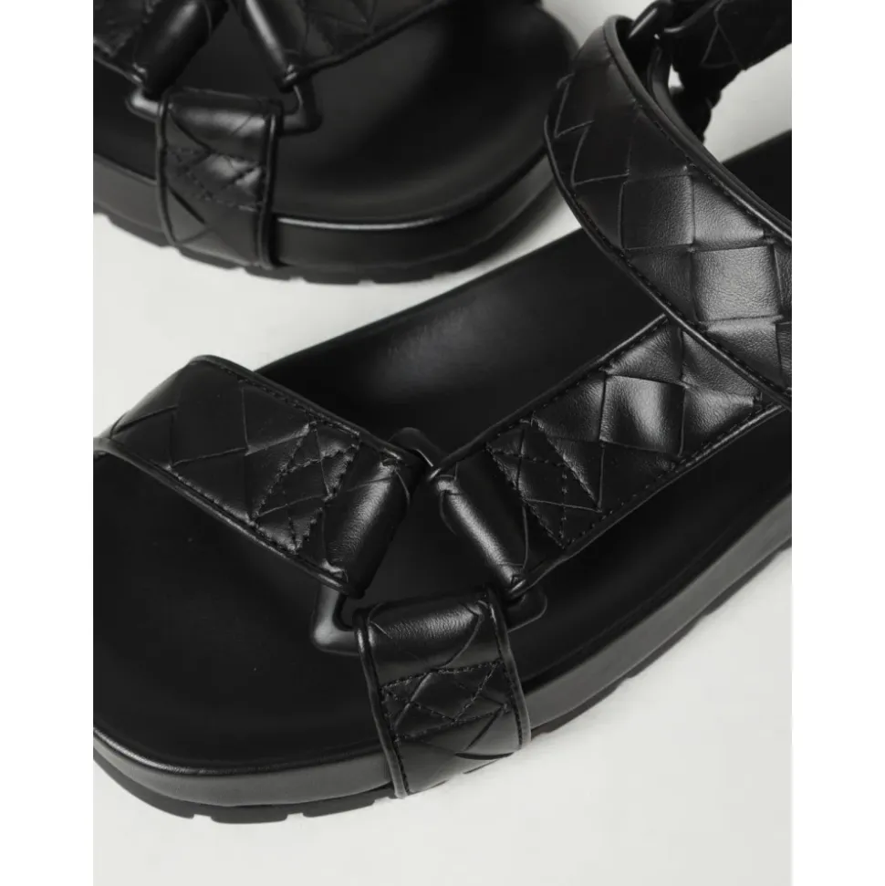 Quilted leren sandalen