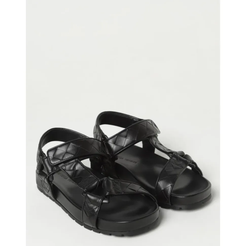Quilted leren sandalen