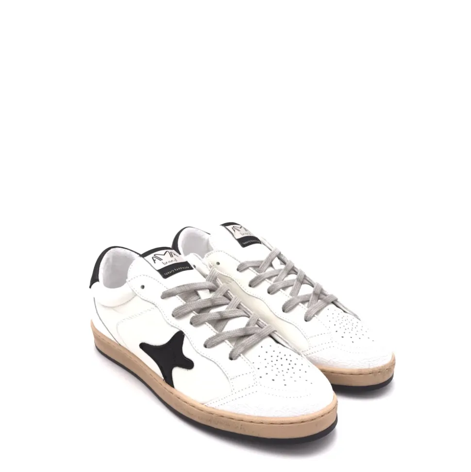 Retro Sun Leren Sneakers Wit