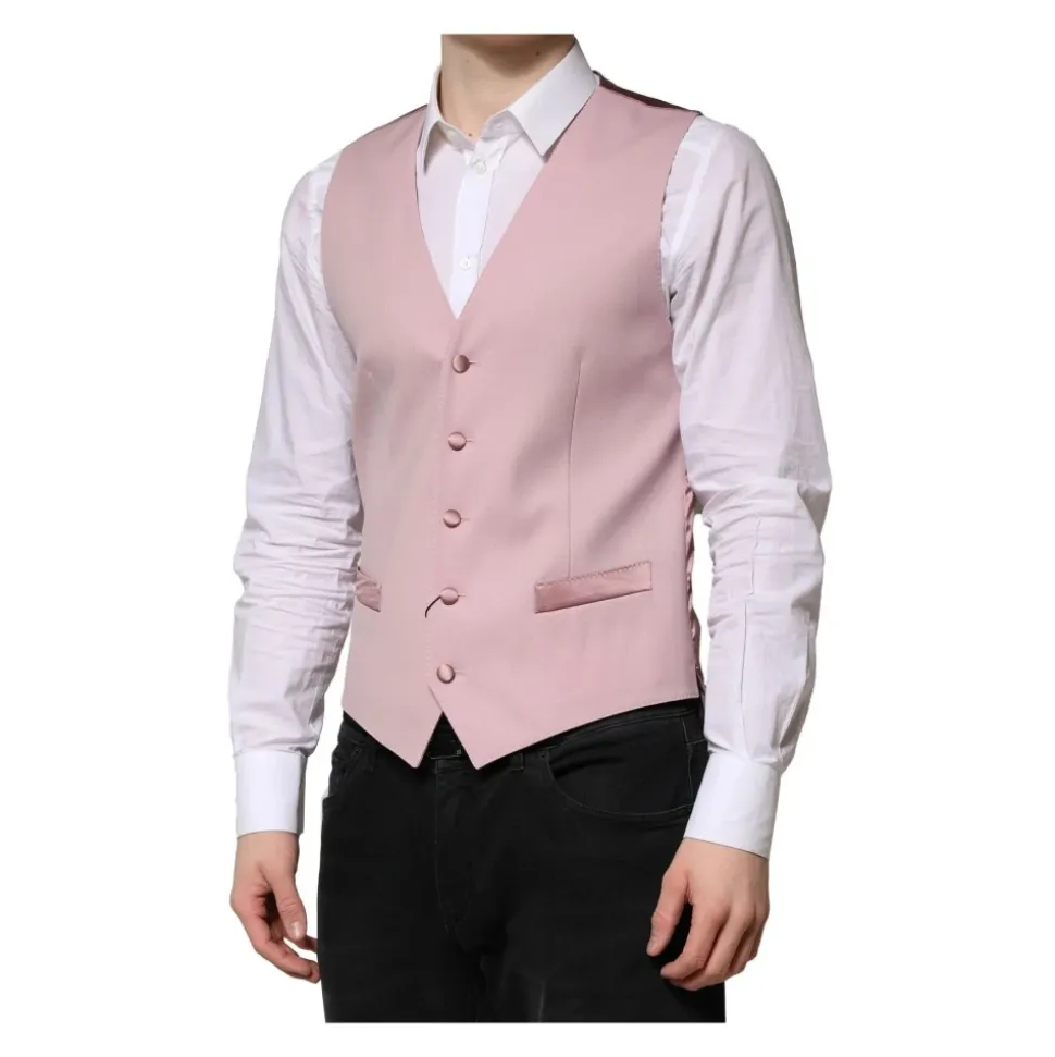 Roze Wol Formeel Jurk Vest