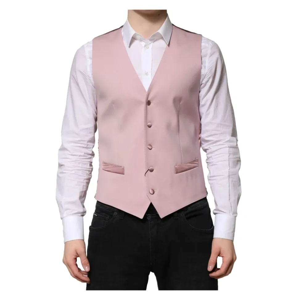 Roze Wol Formeel Jurk Vest
