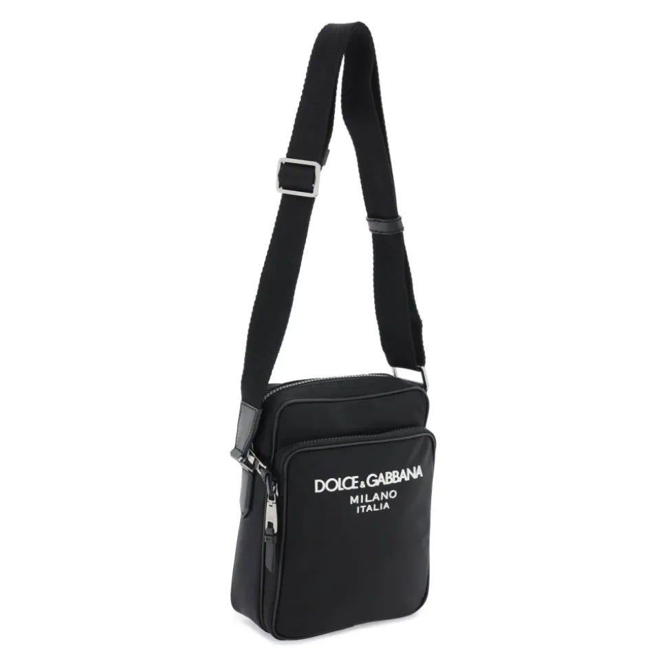 Rubberen Logo Nylon Schoudertas