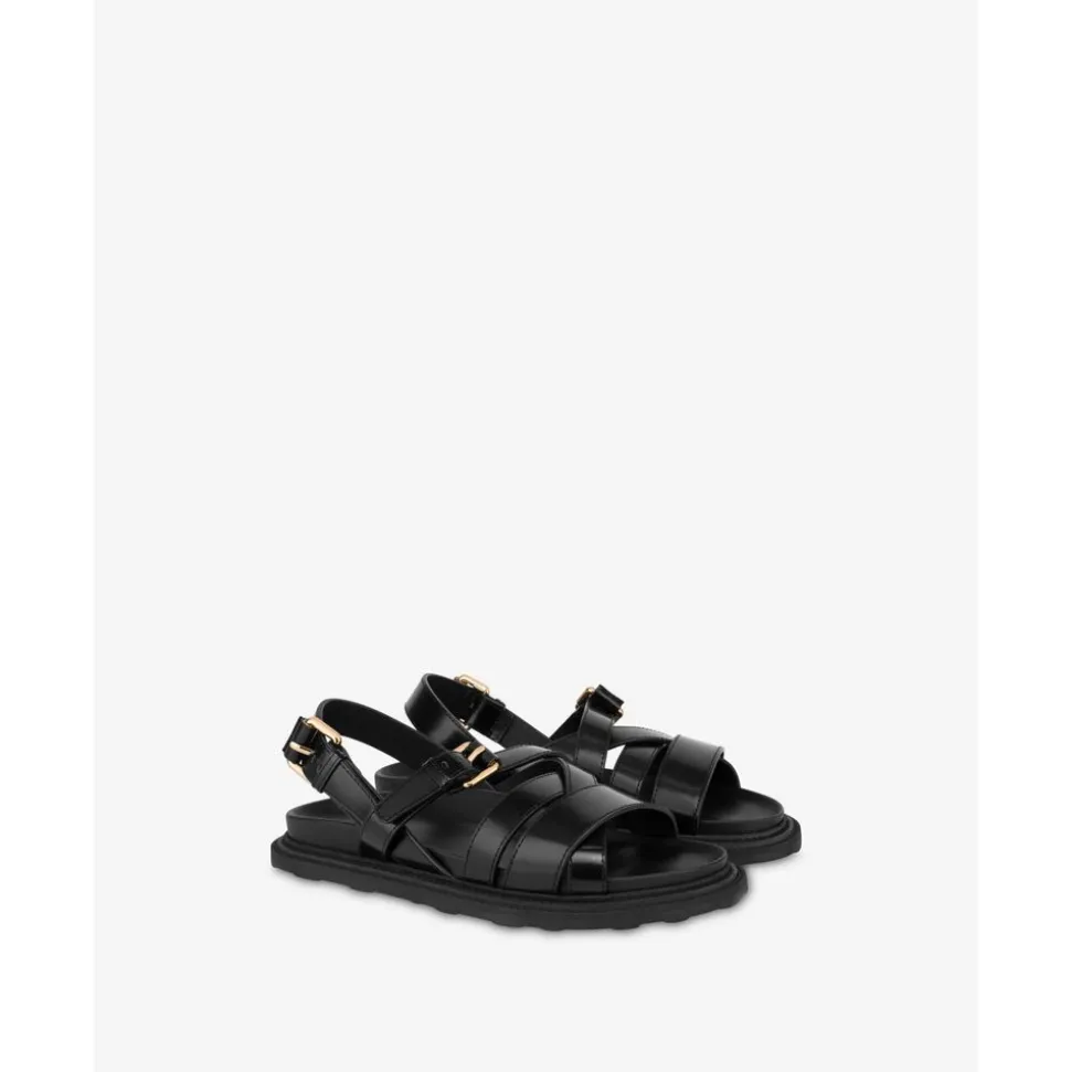 Sandalen van geborsteld kalfsleer