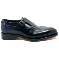 Schoen met dubbele gesp en plateauzool