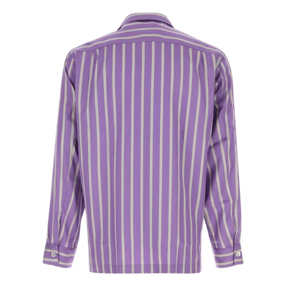 Silk Jacquard Regular Stripe Pyjama Shirt
