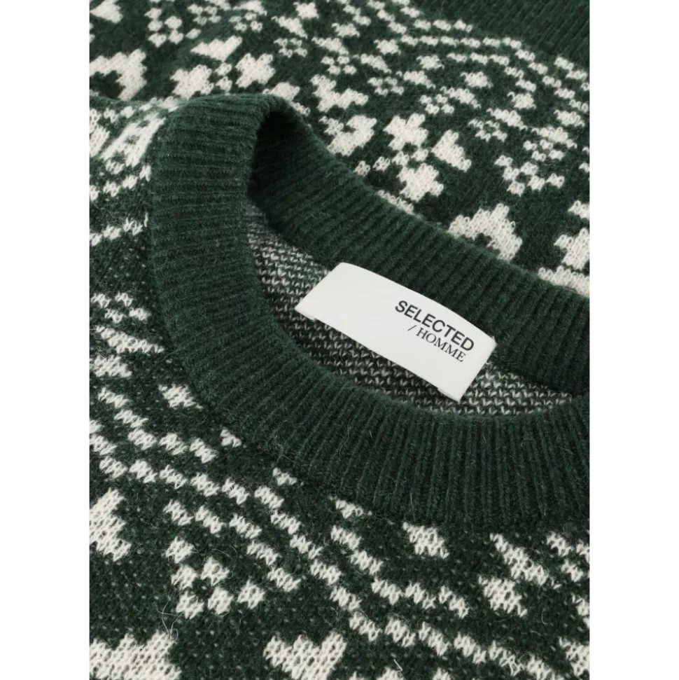 SLHHOLGER LS Knit Jaquard Crew Neck
