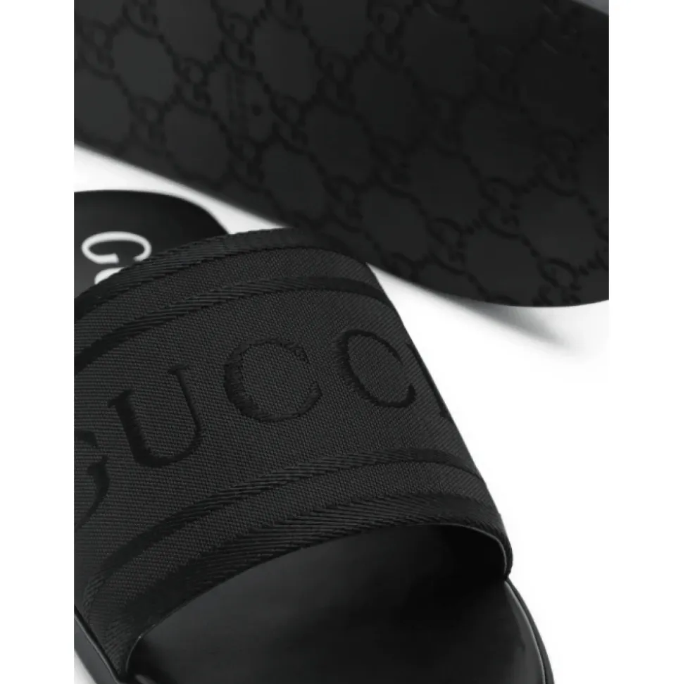Slide Sandal met Ton-sur-Ton Logo
