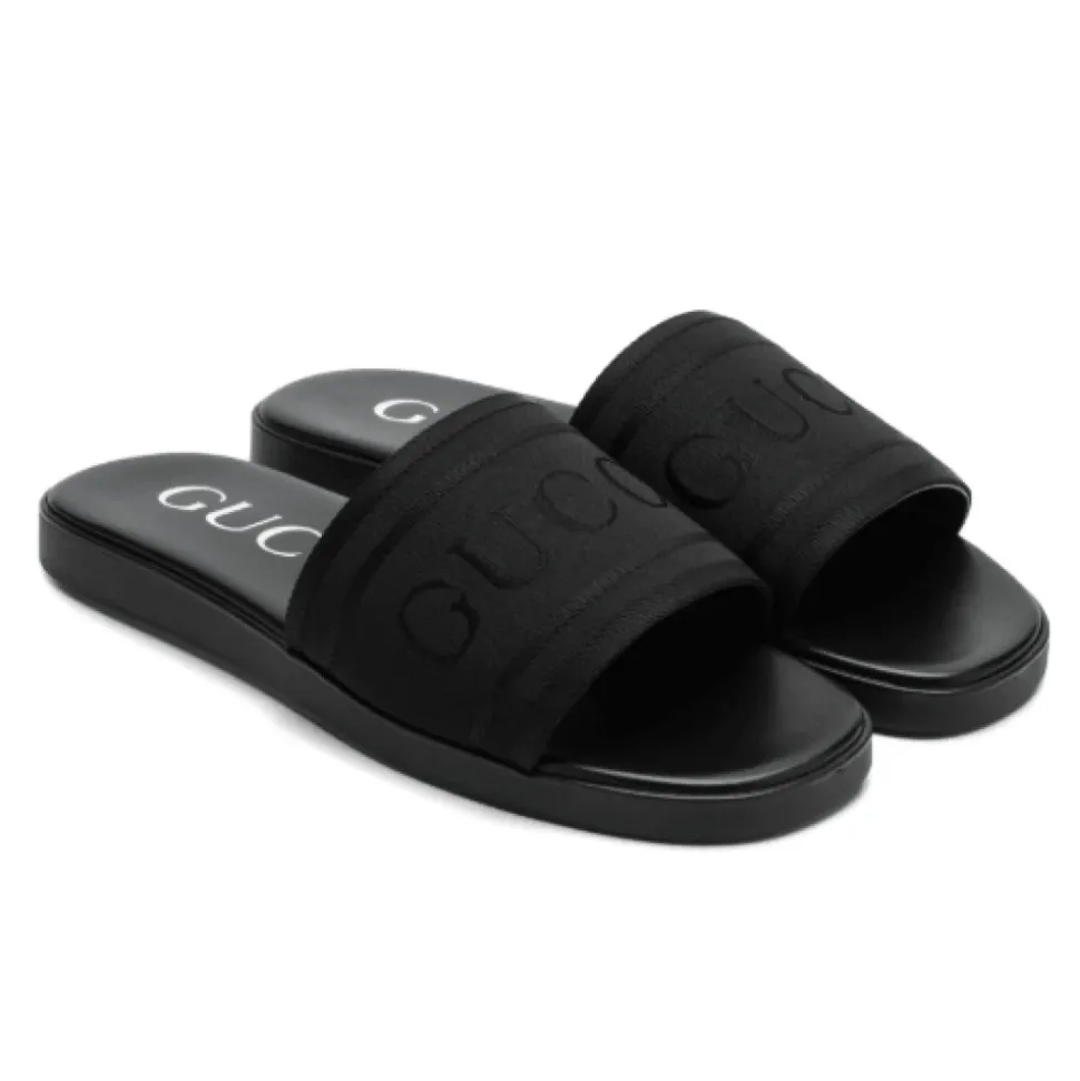 Slide Sandal met Ton-sur-Ton Logo