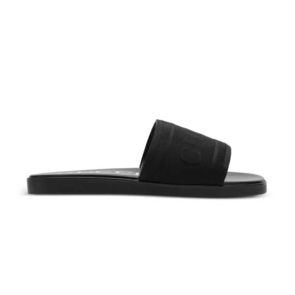 Slide Sandal met Ton-sur-Ton Logo