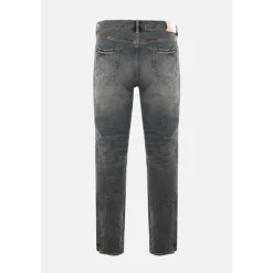 Slim-Fit Denim Jeans in Indigo met Distressed Effect