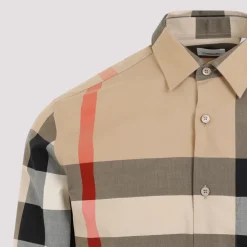Slim Fit Geruit Katoenen Overhemd