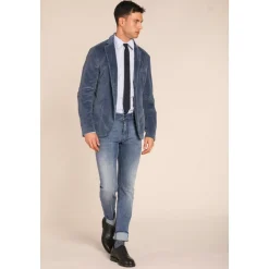 Slim Fit Navy Blue Denim Broek
