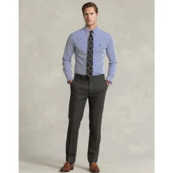 Slim gestreept poplin overhemd