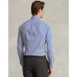 Slim gestreept poplin overhemd