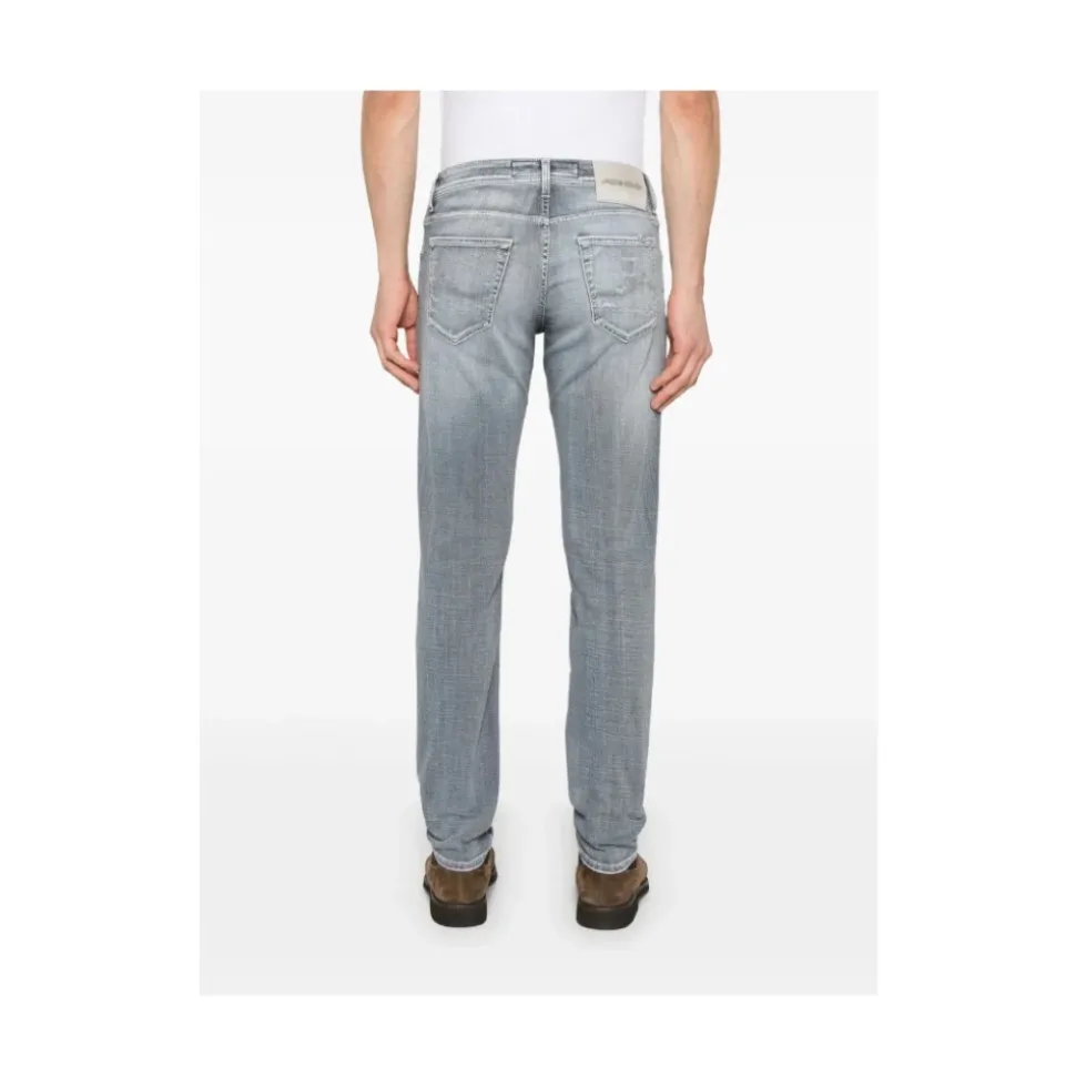 Slim Grey Nick Jeans met Rips