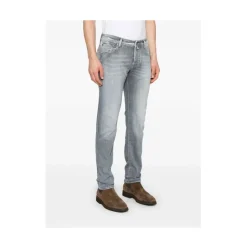 Slim Grey Nick Jeans met Rips