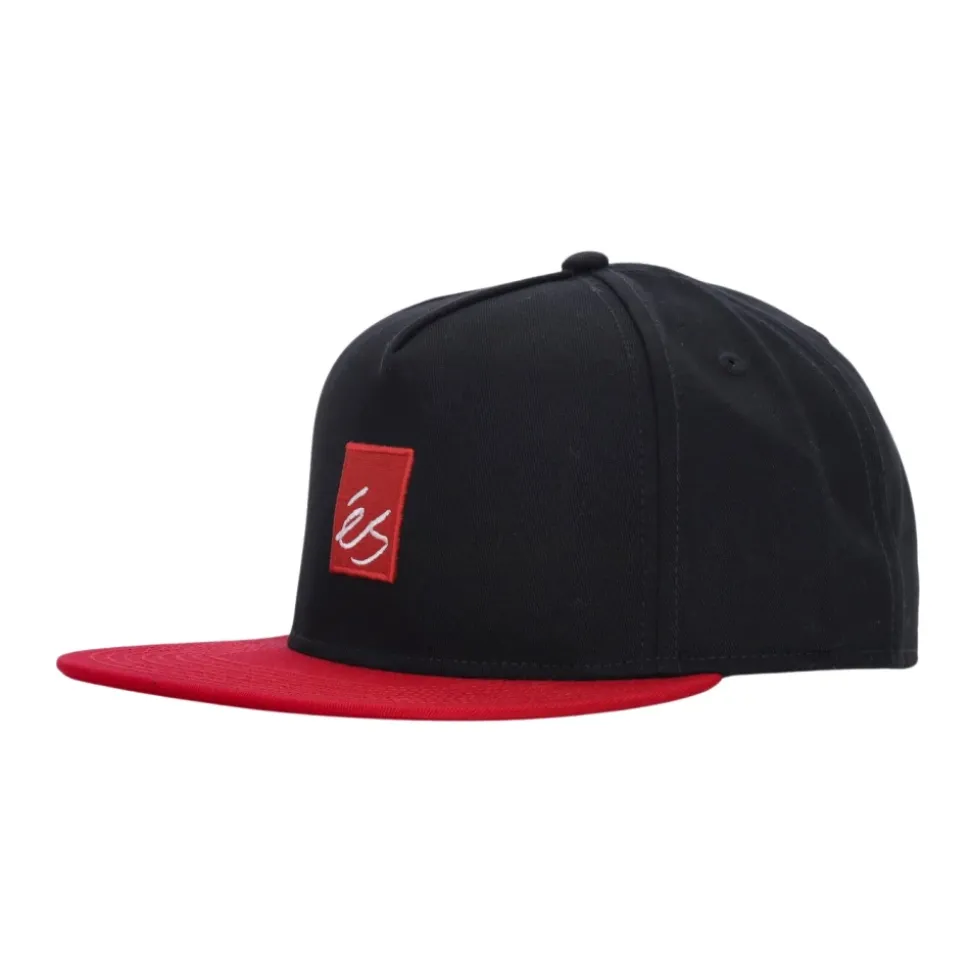 Snapback Pet Zwart/Rood Katoen Geborduurd