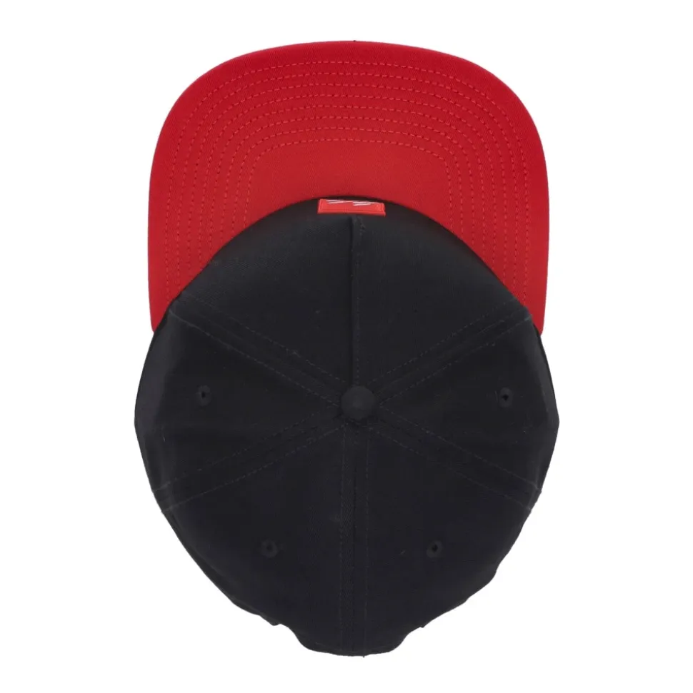 Snapback Pet Zwart/Rood Katoen Geborduurd