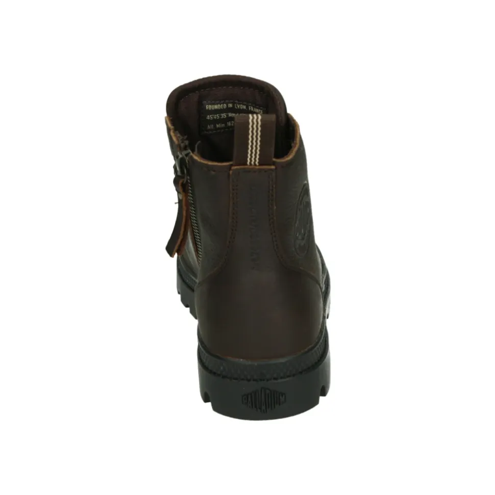 Sportieve Bruine Rits Leren Schoenen