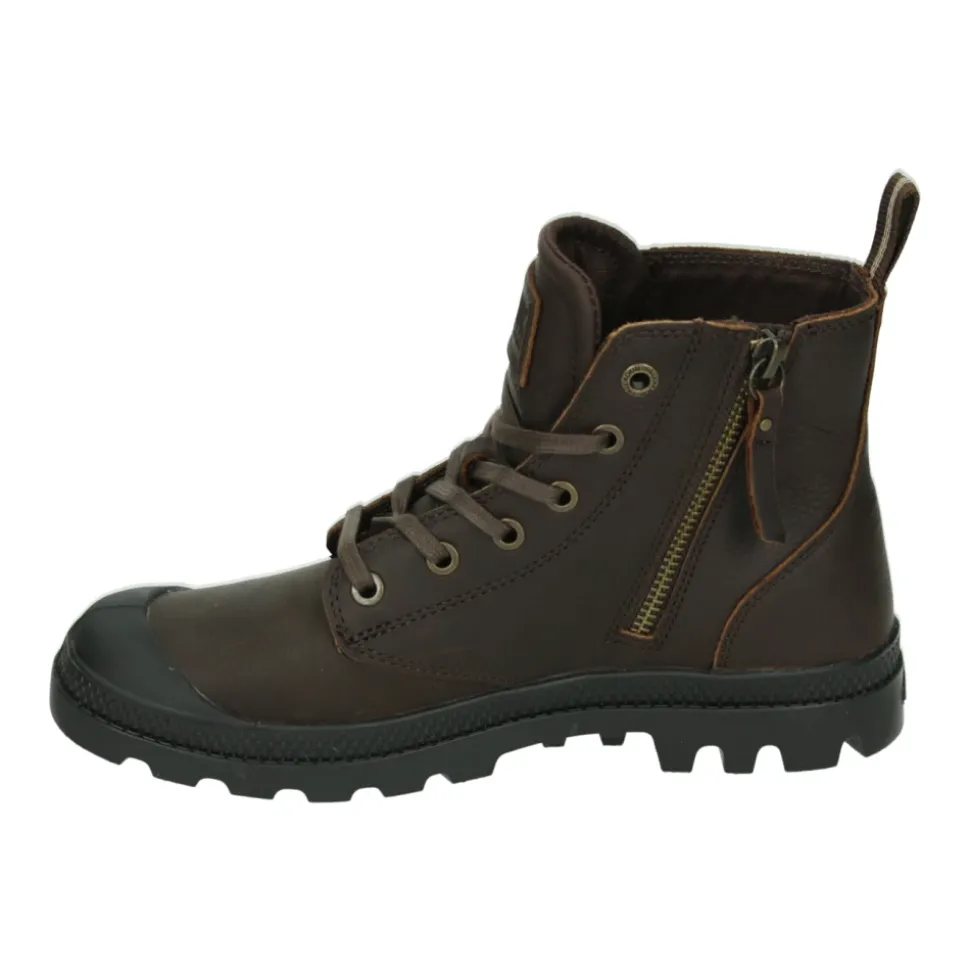 Sportieve Bruine Rits Leren Schoenen