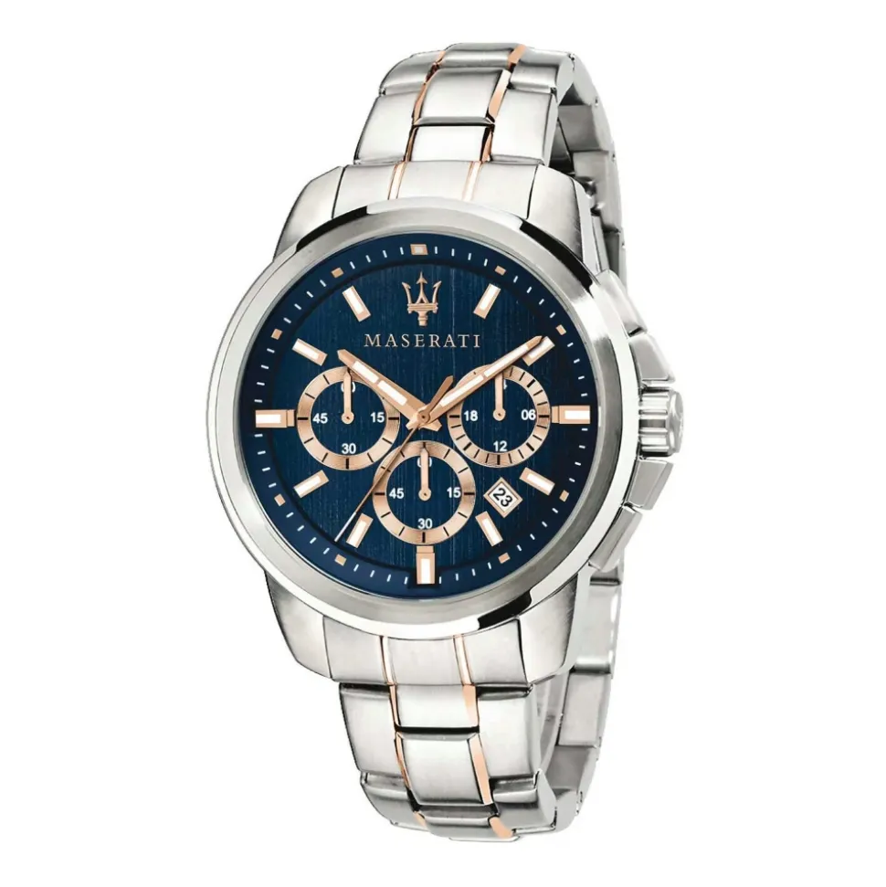 Stalen Quartz Horloge, Blauwe Kast
