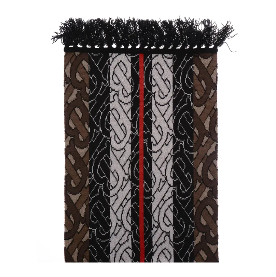 TB Monogram Stripe Knit Football Sjaal