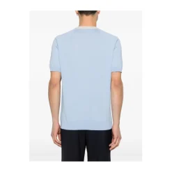 T-shirt van gebreid materiaal met korte mouwen en ronde hals