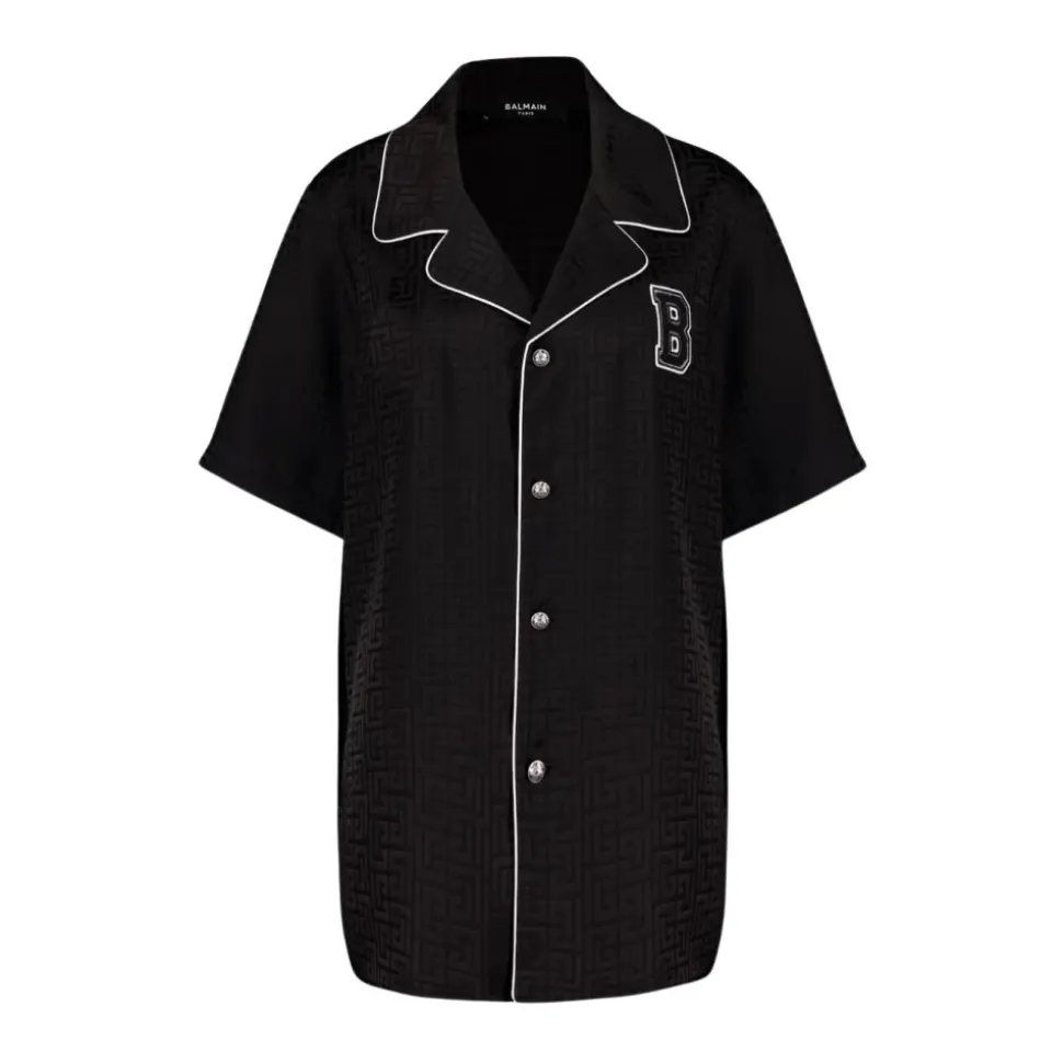 Varsity Jacquard Pyjama Shirt