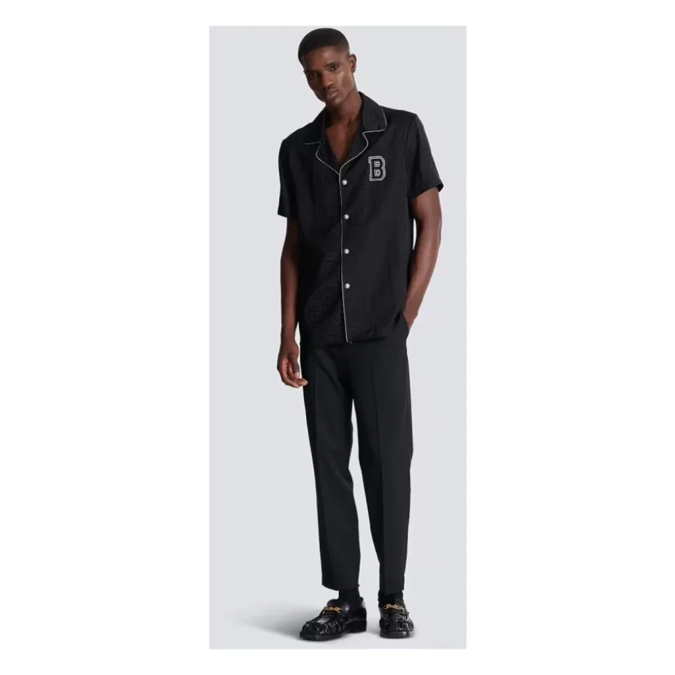 Varsity Jacquard Pyjama Shirt