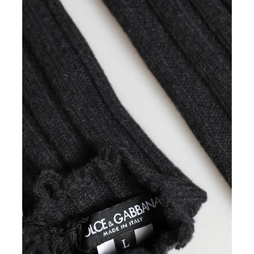 Virgin Wool Gebreide Vingerloze Handschoenen