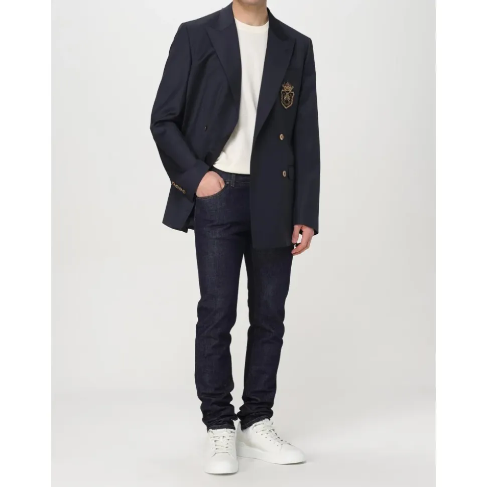 Wapen Geborduurd Blauw Blazer