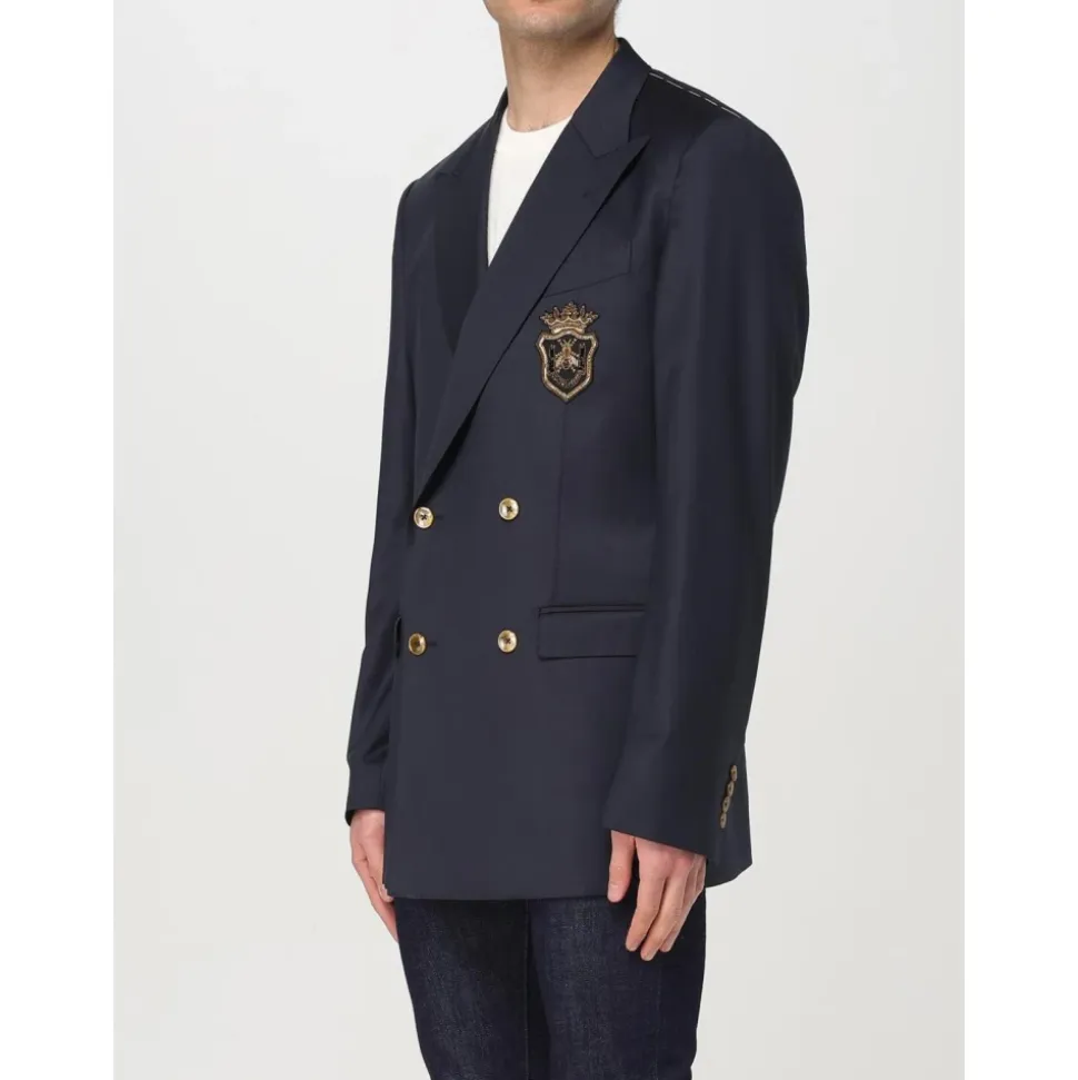 Wapen Geborduurd Blauw Blazer