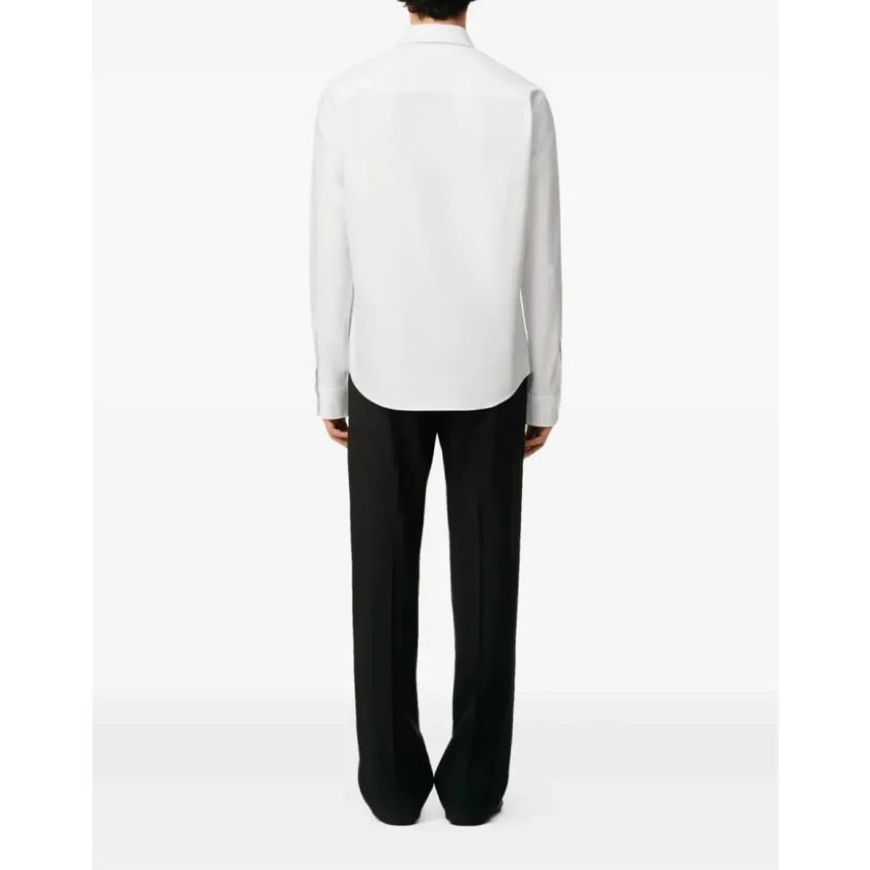 Witte Poplin Overhemd met Logo Borduursel