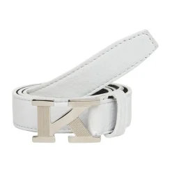 Witte Hertenleren Riem met Palladium Gesp