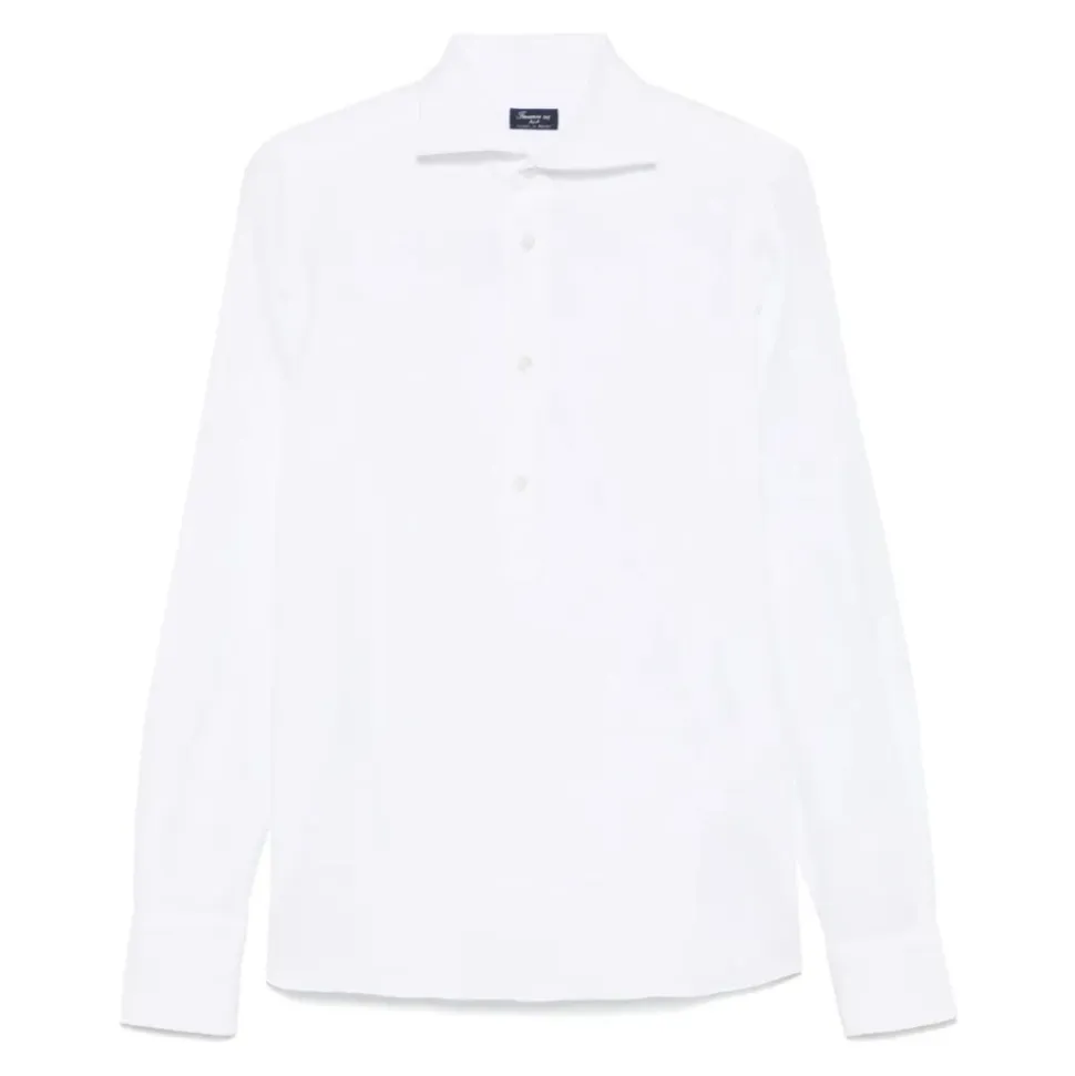 Witte Katoenen Knopenblouse