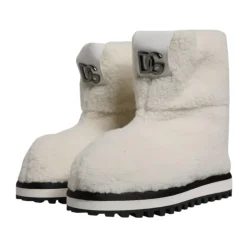 Witte Shearling Mid Calf Laarzen