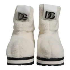 Witte Shearling Mid Calf Laarzen
