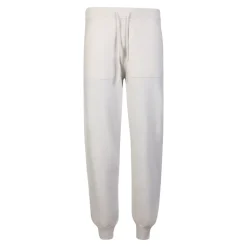 Witte wol-kasjmier joggingbroek