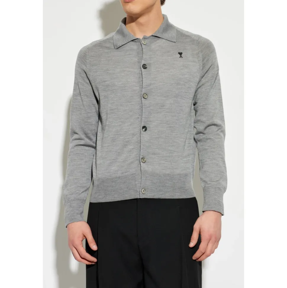 Wollen Cardigan met Geborduurd Logo