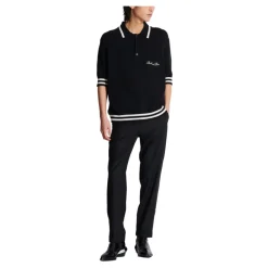 Wollen poloshirt met handtekening borduurwerk