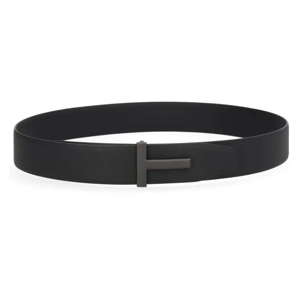 Zachte Grain Lederen Omkeerbare T Riem 40 mm