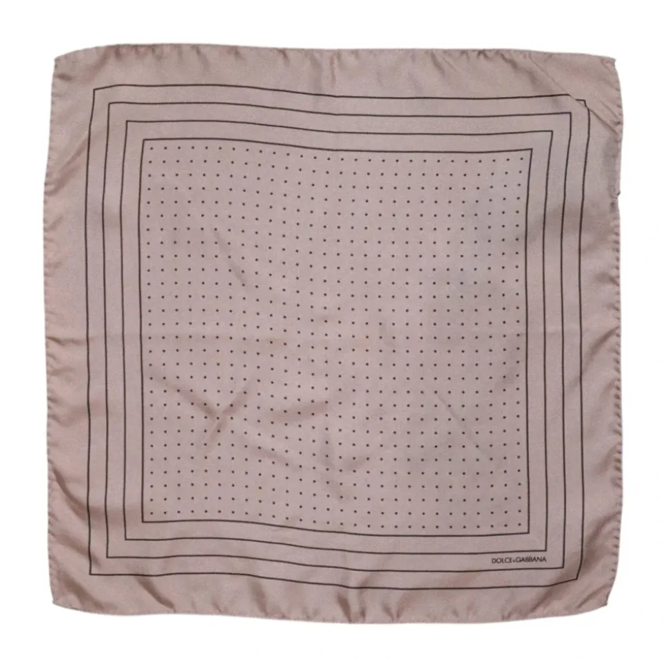 Zijden Gestippelde Foulard Sjaal met Logo