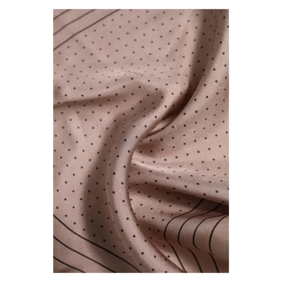 Zijden Gestippelde Foulard Sjaal met Logo