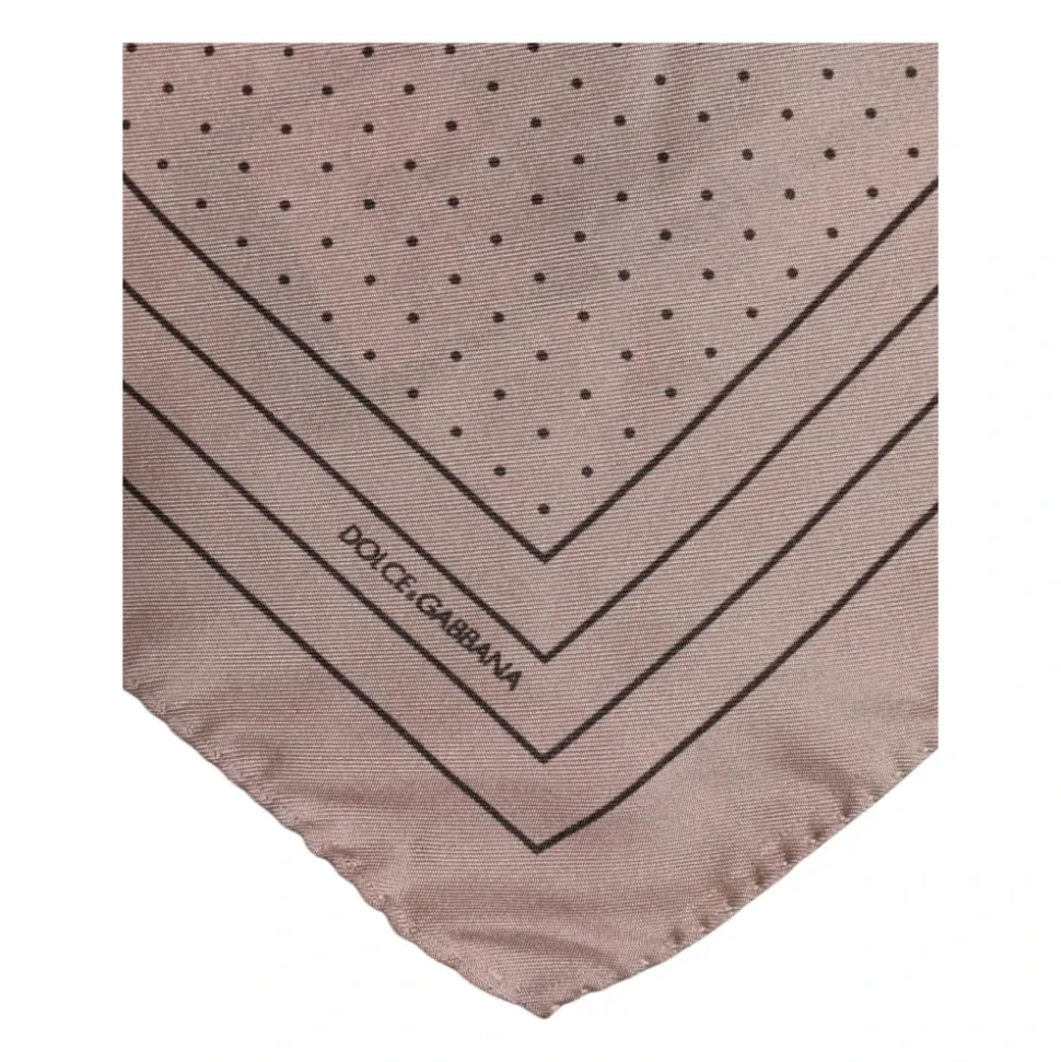 Zijden Gestippelde Foulard Sjaal met Logo