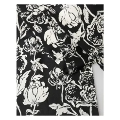 Zijden sjaal met bloemenprint en franjes